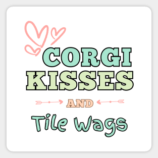 Love Letters in Paws: Corgi Typography Delight for Valentine's Day Magnet